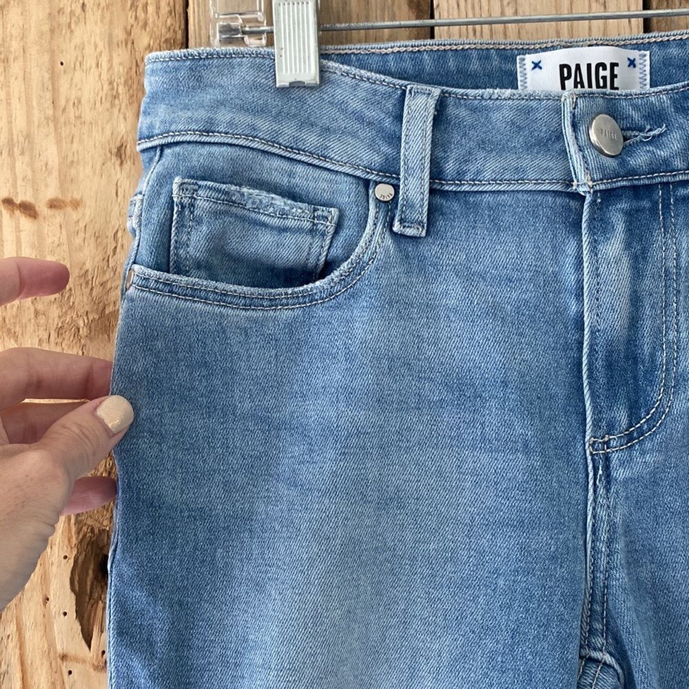PAIGE Amber Mid Rise Straight Fiesta Destructed Size 25 - Picture 5 of 14
